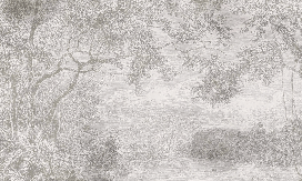 Panoramic wallpaper featuring a countryside landscape