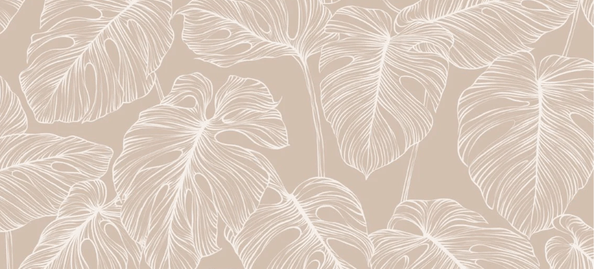 Papier peint feuille monstera sable, XXL, tendance