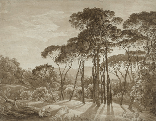 Papier peint panoramique paysage italien ambré - Muralconcept