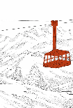 La Plagne red gondola lift wallpaper