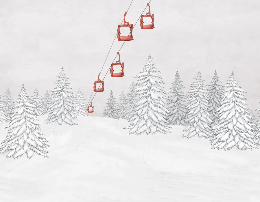 Red mountain cable car wallpaper