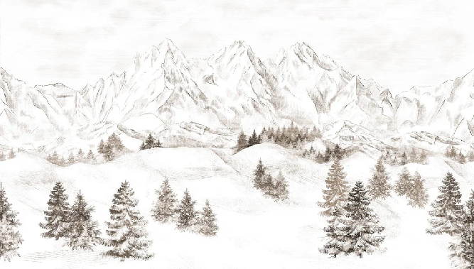 Papier peint montagne massif des Alpes