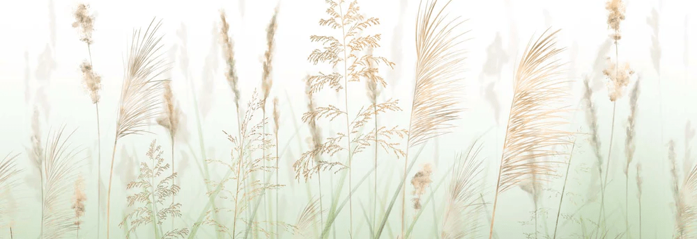 Green wheat field flower wallpaper