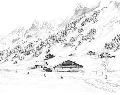 Papier peint Clusaz ski fond montagne Confins