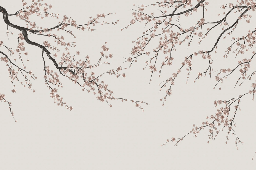 Sakura beige panoramic wallpaper