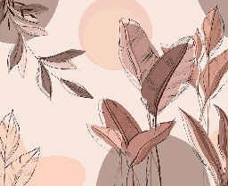 Graphic plant panoramic wallpaper