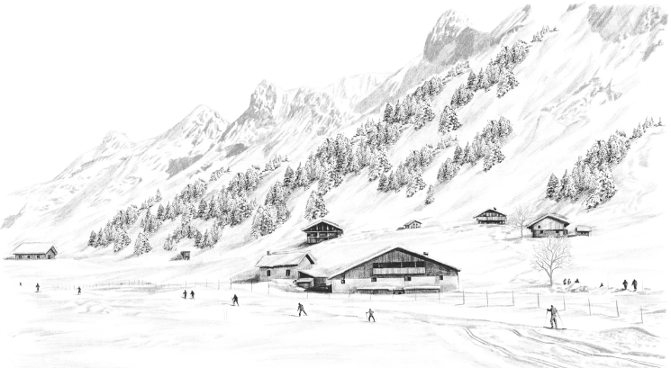 Papier peint Clusaz ski fond montagne Confins