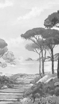 Black and white wallpaper featuring a stroll through the calanques