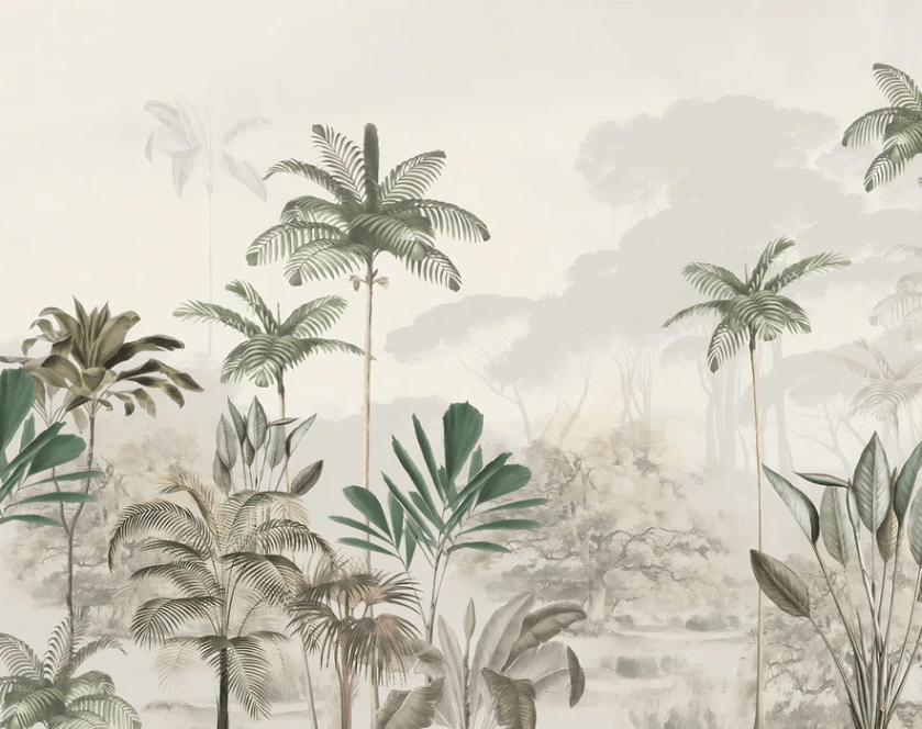 Green jungle eden panoramic wallpaper