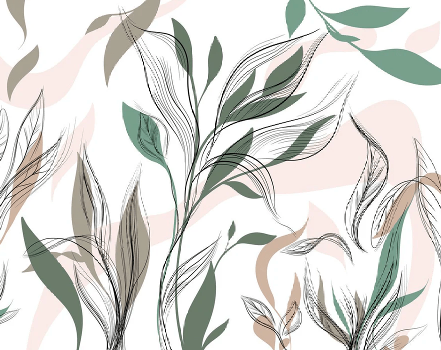 Panoramic graphic flower wallpaper