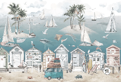 Children's bedroom wallpaper - Seaside Cabin