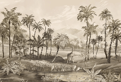 Papier peint jungle Zaphira sépia