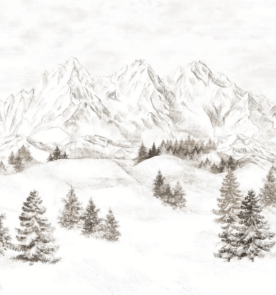 Papier peint montagne massif des Alpes - Muralconcept