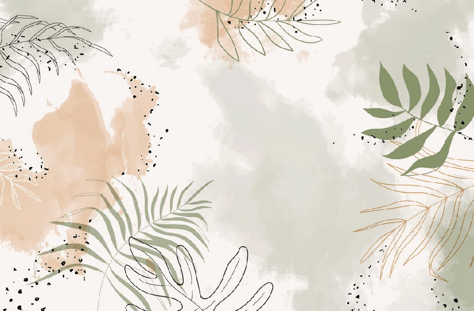Panoramic vegetal watercolor wallpaper
