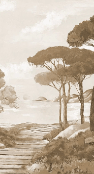 Papier peint balade dans les calanques monochrome - Muralconcept