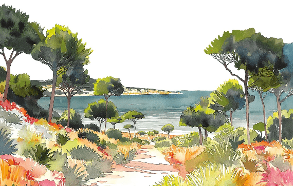 Summer air panoramic wallpaper