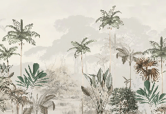 Green jungle eden panoramic wallpaper