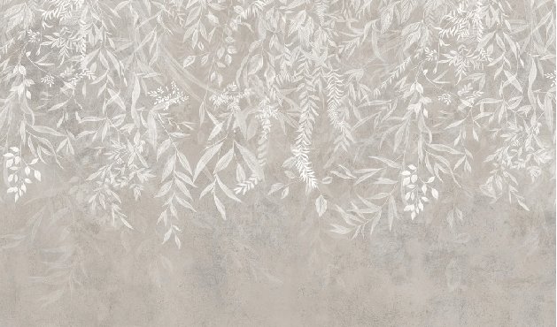 Papier peint design végétal moderne beige