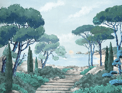 Papier peint balade dans les calanques - Muralconcept