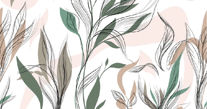 Panoramic graphic flower wallpaper