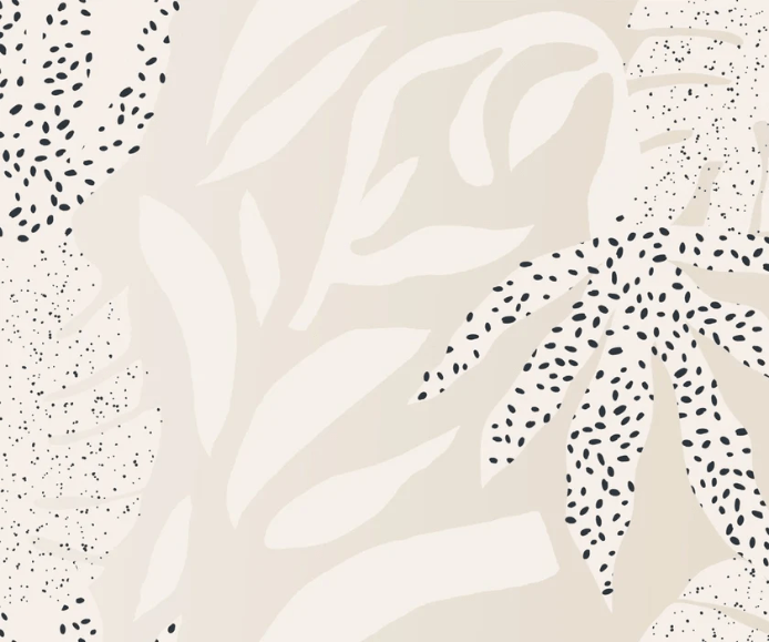 Panoramic wallpaper with a soft botanical theme