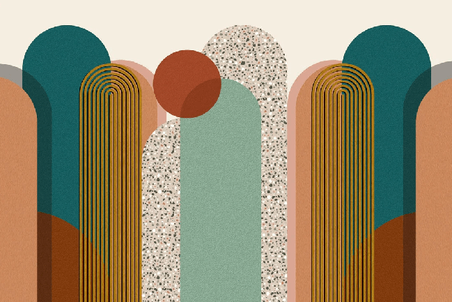 Trendy graphic art pop wallpaper