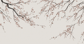 Sakura beige panoramic wallpaper