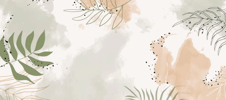 Panoramic watercolor plant wallpaper