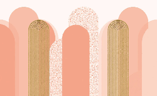 Graphic art deco wallpaper in pink