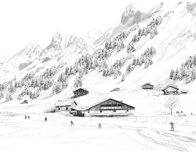 Papier peint Clusaz ski fond montagne Confins