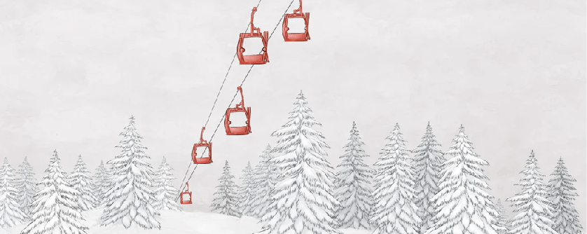 Red mountain cable car wallpaper