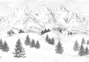 Papier peint montagne sommets de Chamonix - Muralconcept