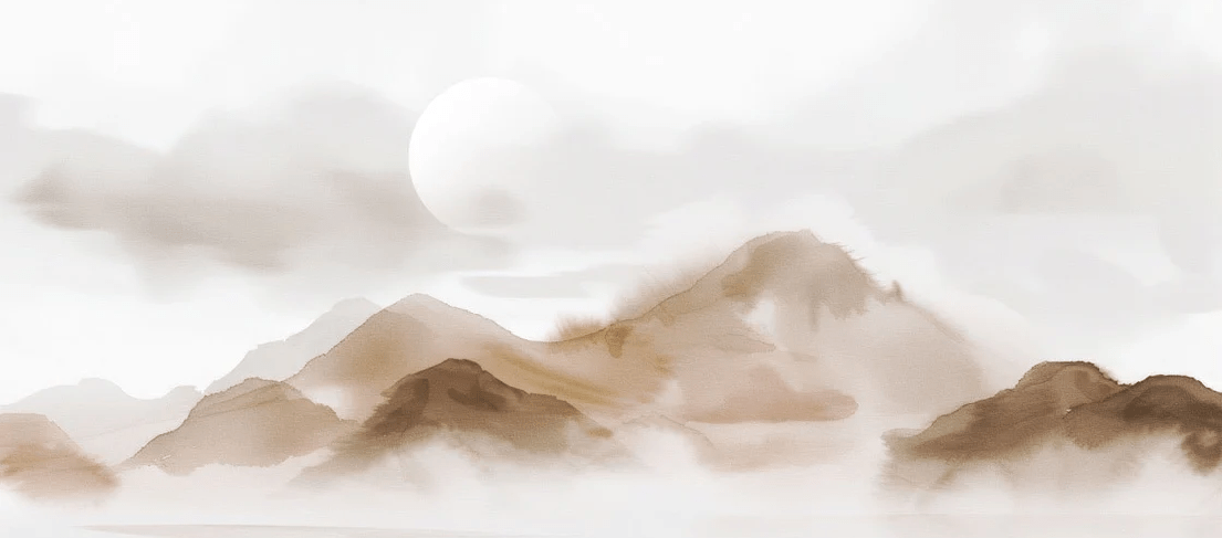 Veiled mountains wallpaper - Lueur sépia