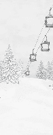 Papier peint montagne télécabine noir & blanc - Muralconcept