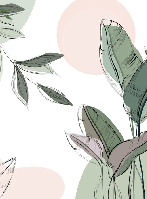 Papier peint panoramique végétal graphique vert - Muralconcept
