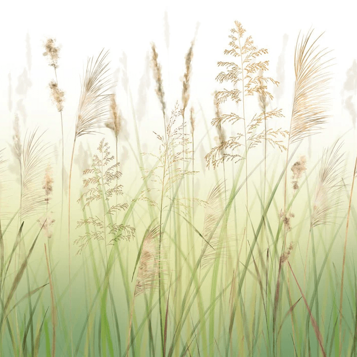 Wheat field flower wallpaper with gradient effect