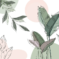 Green graphic plant panoramic wallpaper