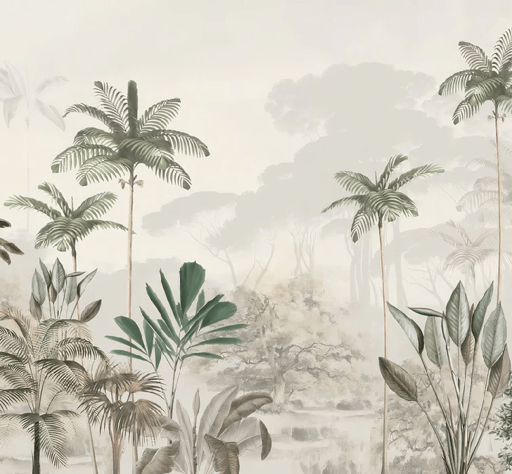 Green jungle eden panoramic wallpaper