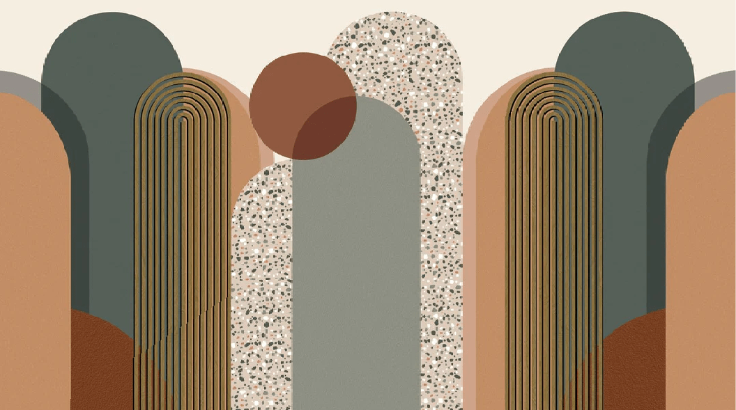 Trendy graphic Art Deco wallpaper
