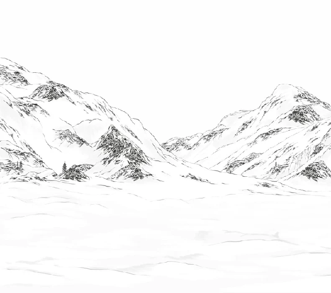 Papier peint val Isère noir et blanc, XXL, tendance