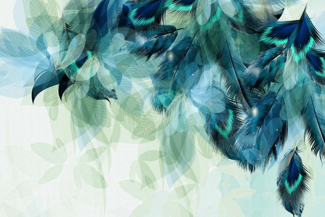 Peacock Ethnic Feather Wallpaper