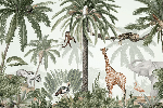 Peaceful jungle children's wallpaper