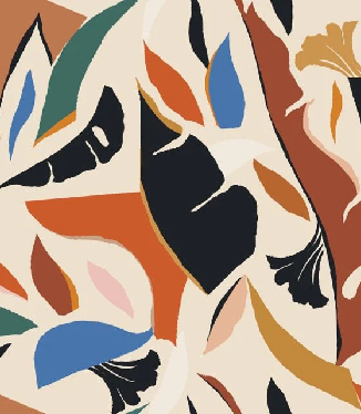 Papier peint contemporain végétal