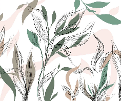 Papier peint panoramique fleur graphique - Muralconcept