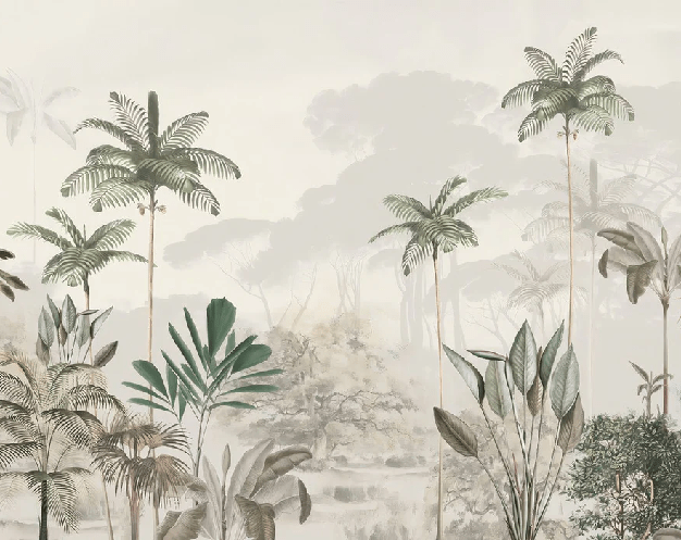 Green jungle eden panoramic wallpaper