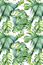 Green foliage bathroom wallpaper