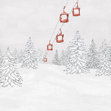 Red mountain cable car wallpaper