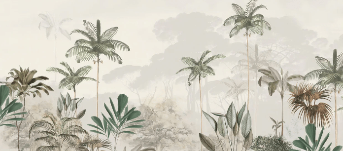 Green jungle eden panoramic wallpaper