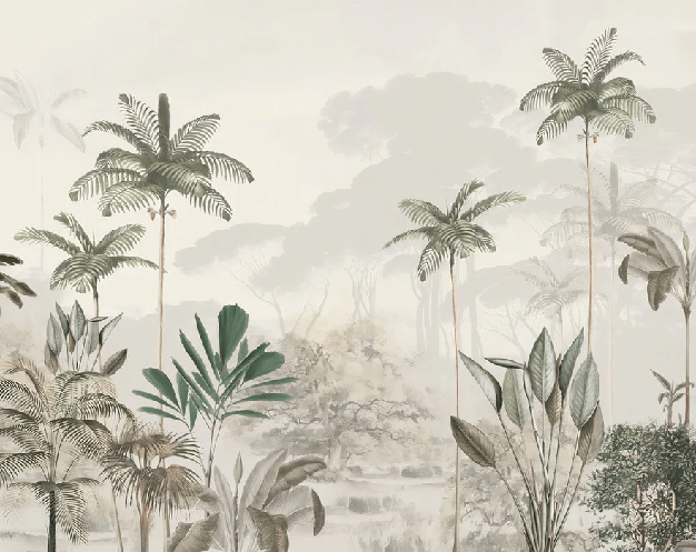 Green jungle eden panoramic wallpaper