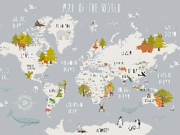 Children's World Map Wallpaper